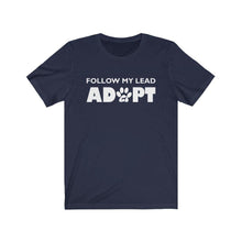 Load image into Gallery viewer, adopt a pet navy blue t-shirt