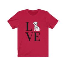 Load image into Gallery viewer, dalmation print tee for women in red