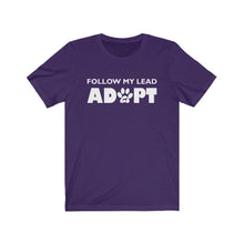 Load image into Gallery viewer, animal shelter adoption purple t-shirt