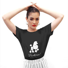 Load image into Gallery viewer, black poodle women's unisex tshirt