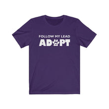 Load image into Gallery viewer, animal shelter adoption purple t-shirt
