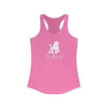 Load image into Gallery viewer, white poodle on pink racerback women&#39;s tank
