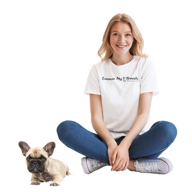 excuse my french white tee dog shirts for humans